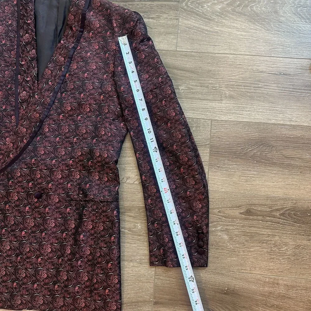Vtg Brioni Italy 100% Silk Paisley Brocade Smoking Jacket Tuxedo Blazer Sz 38R